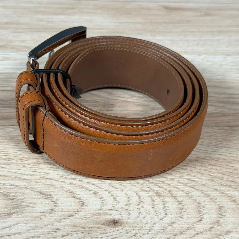 Allen Edmonds Belt Mens 40 Brown Calfskin Leather Dress Preppy Work 39590